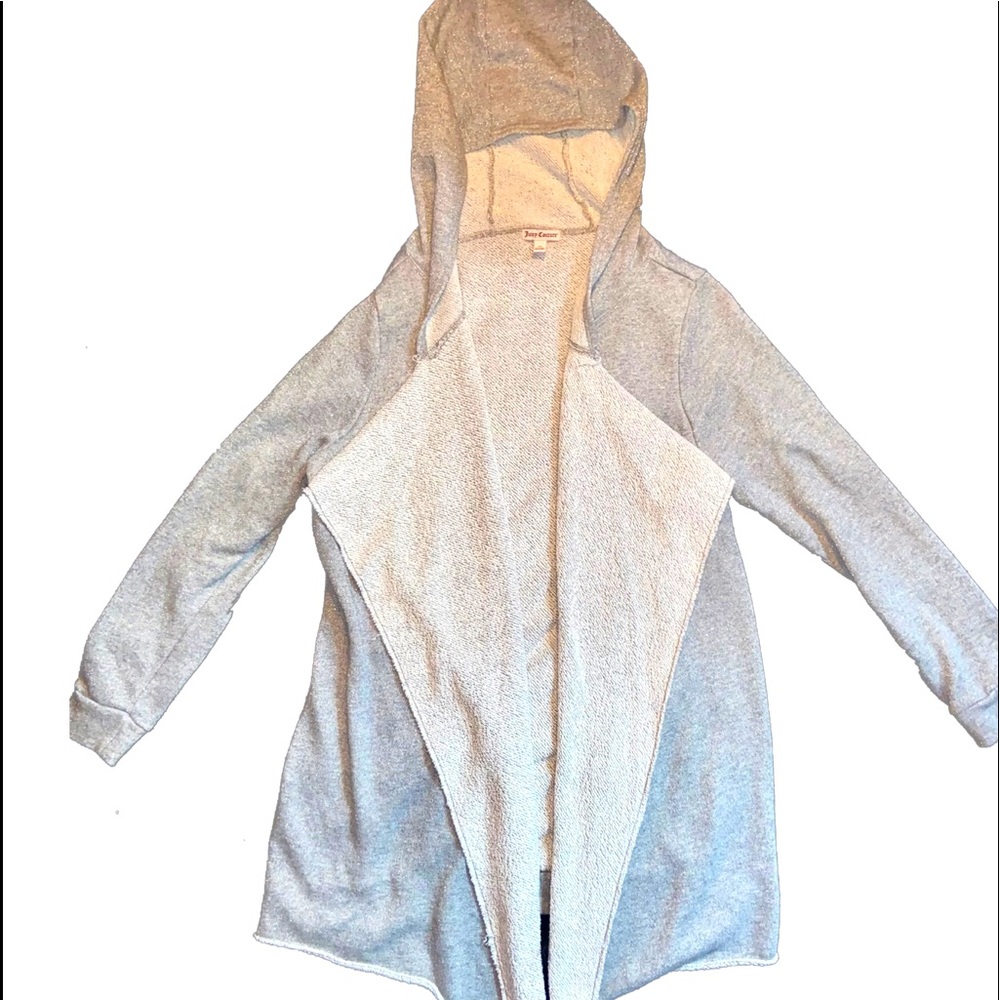 NWOT- Sparkly Juicy Courture Grey Open Front Hoodie